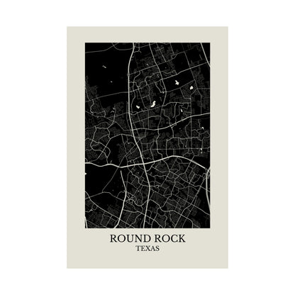 Round Rock Texas Map Print