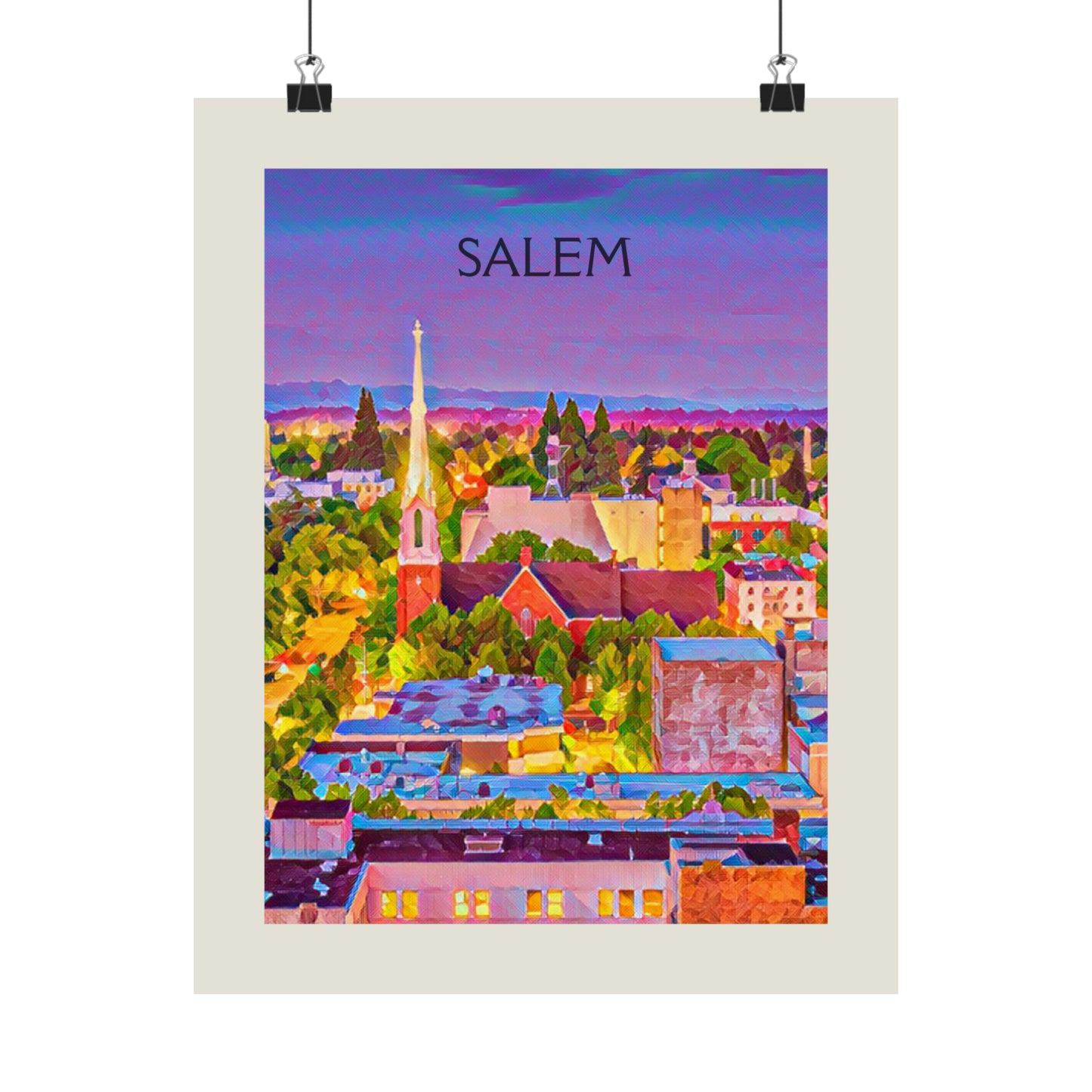 Salem Oregon City Painting Poster