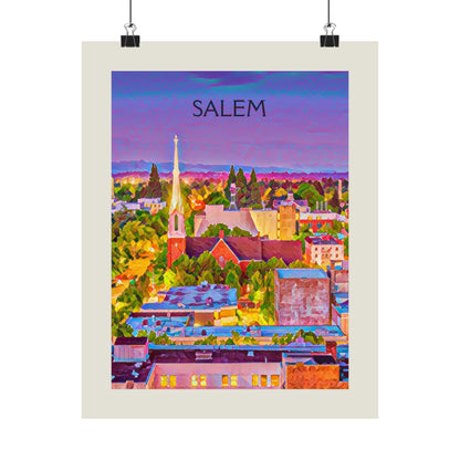 Salem Oregon City Painting Poster