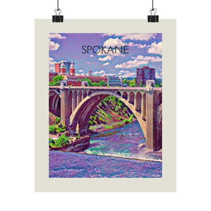 Spokane Washington City Painting Poster