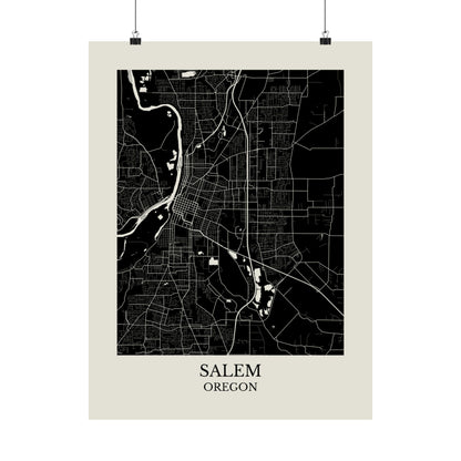 Salem Oregon Map Print