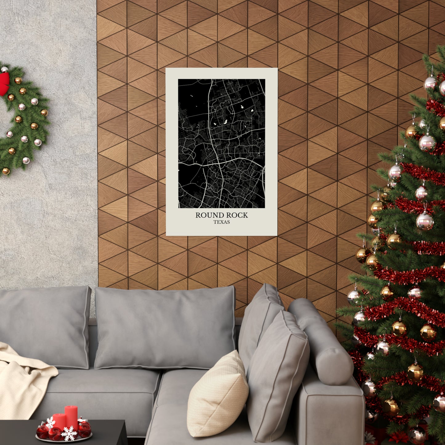 Round Rock Texas Map Print