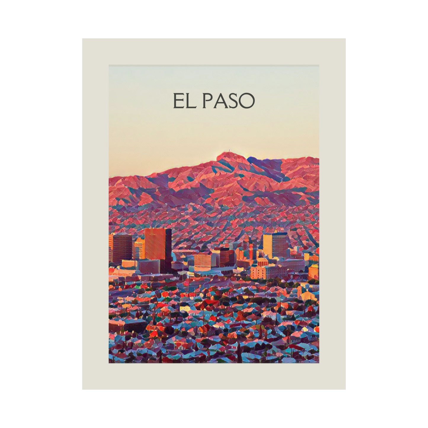 El Paso City Painting Poster