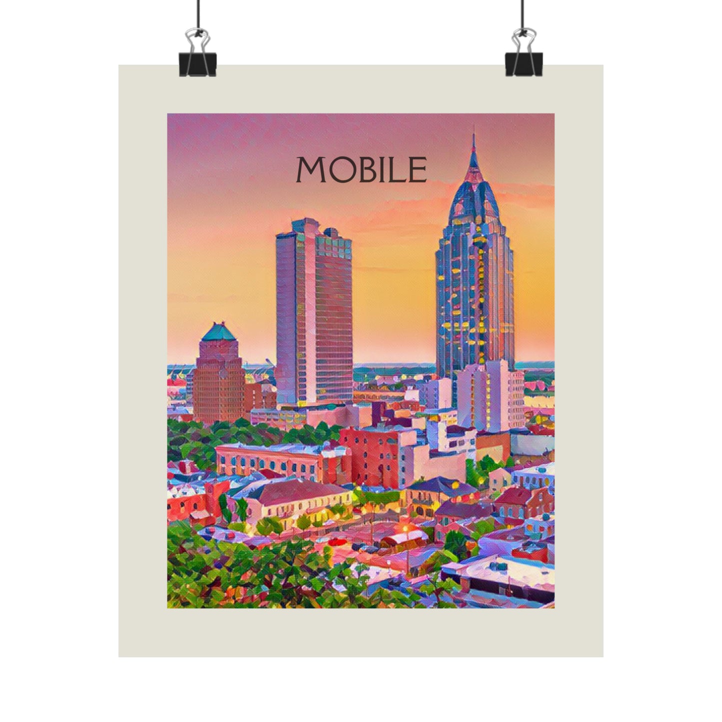 Mobile Alabama City Painting Poster