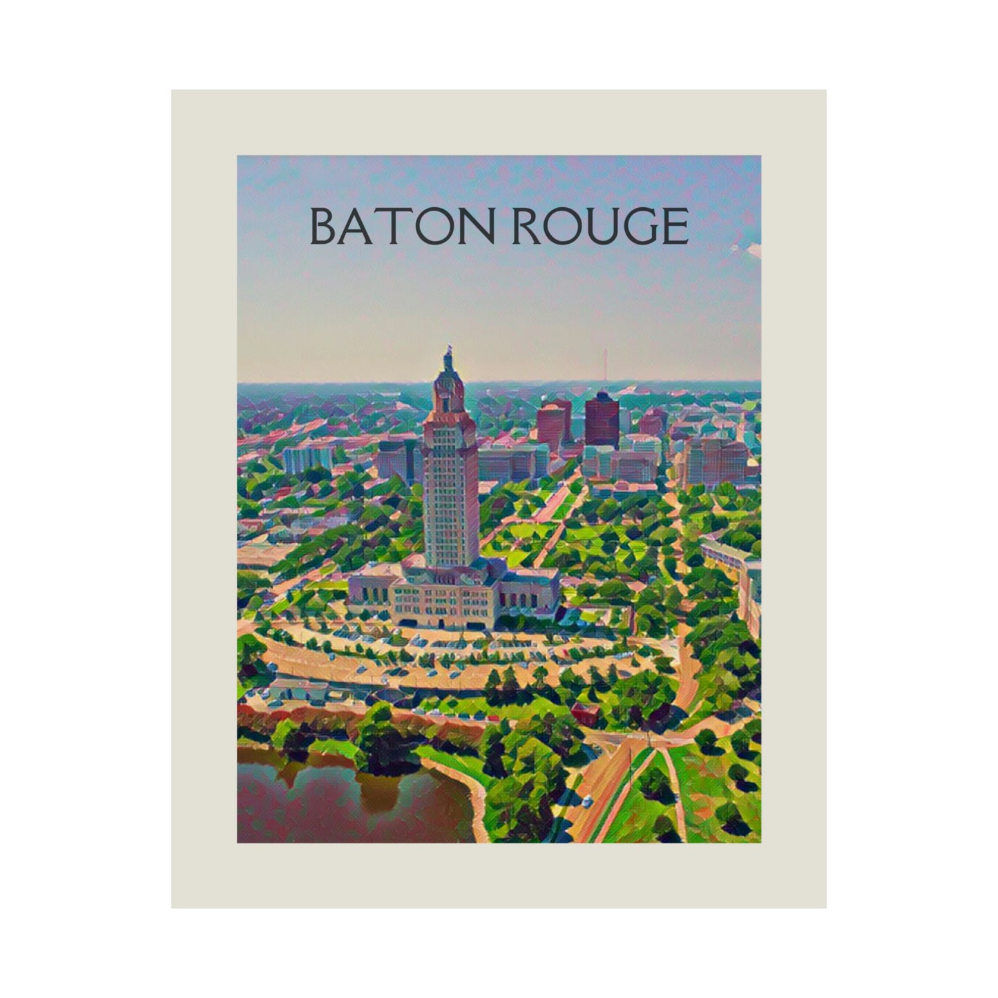 Baton Rouge Louisiana City Painting Poster