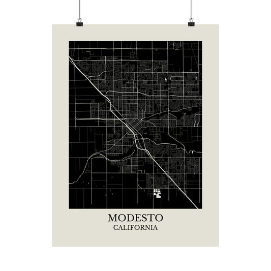 Modesto California Map Print