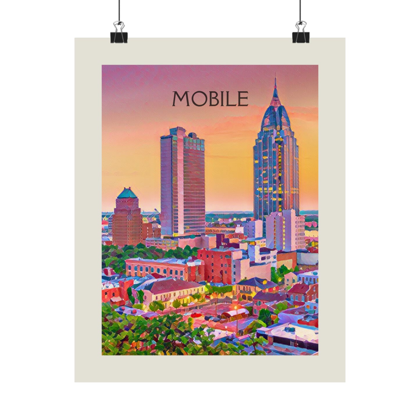 Mobile Alabama City Painting Poster