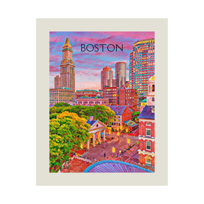 Boston Massachusetts City Painting Poster