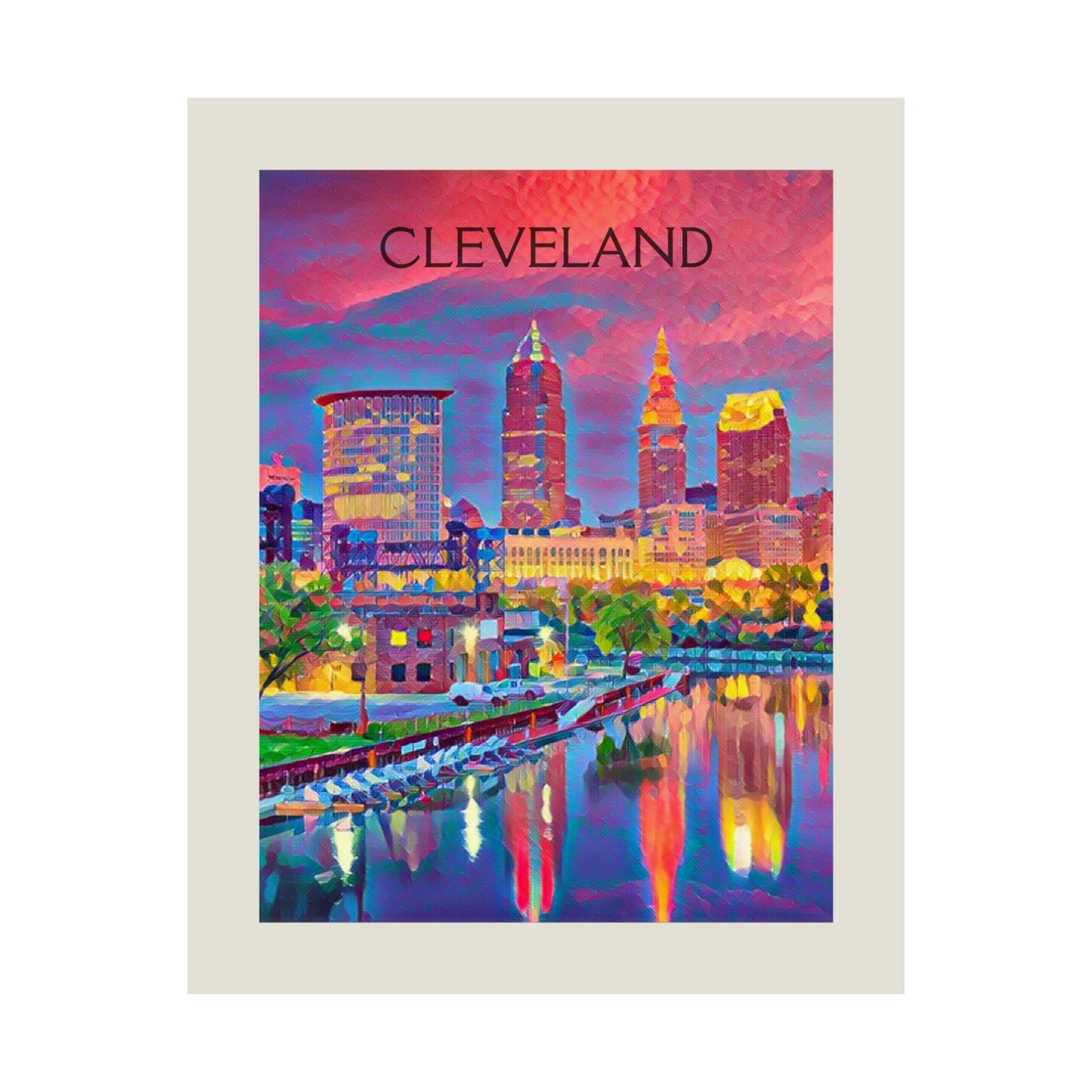 Cleveland Ohio City Painting Poster