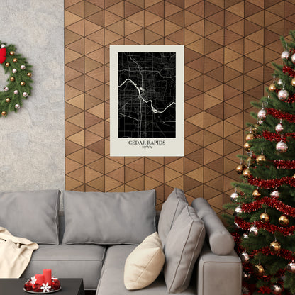 Cedar Rapids Iowa Map Print