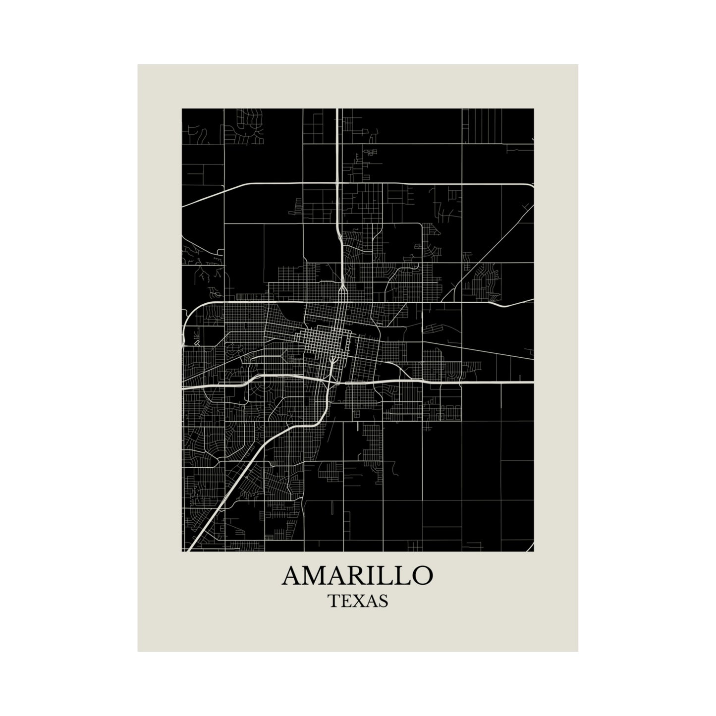 Amarillo Texas Map Print