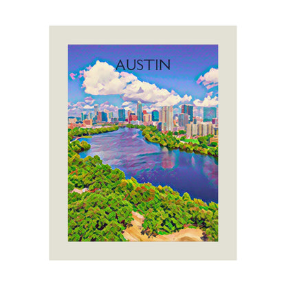 Austin Texas City Painting Poster