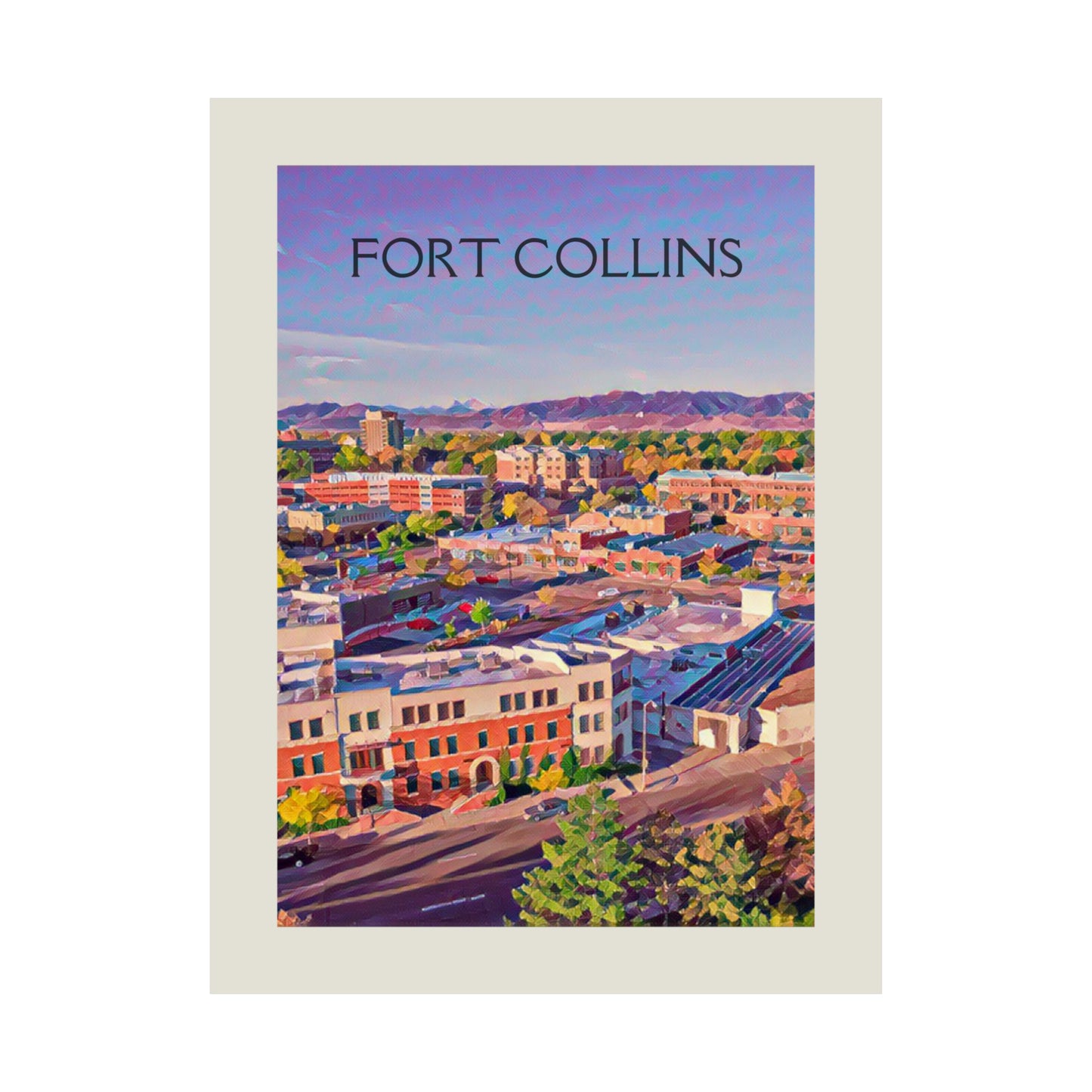 Fort Collins Colorado City Painting Poster