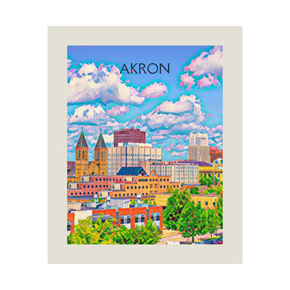 Akron Ohio City Painting Poster