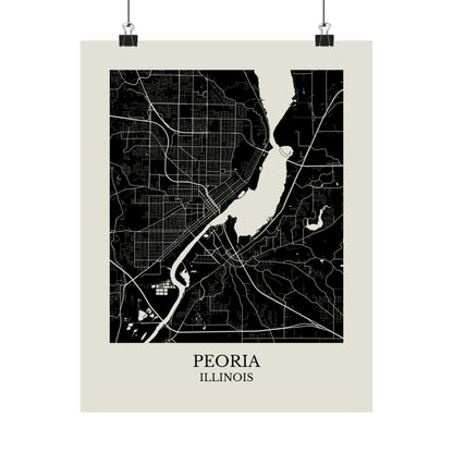 Peoria Illinois Map Print