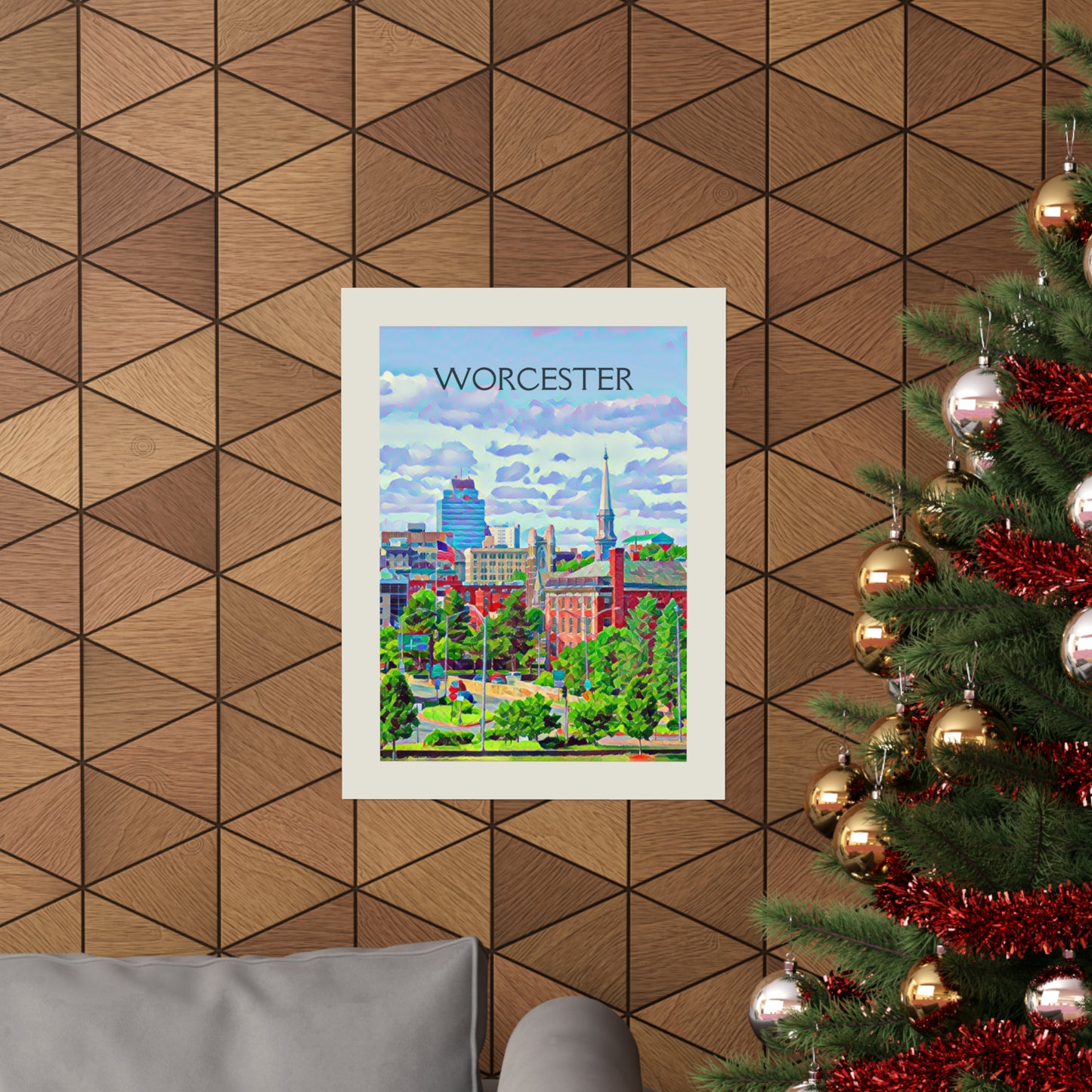 Worcester Massachusetts City Painting Poster