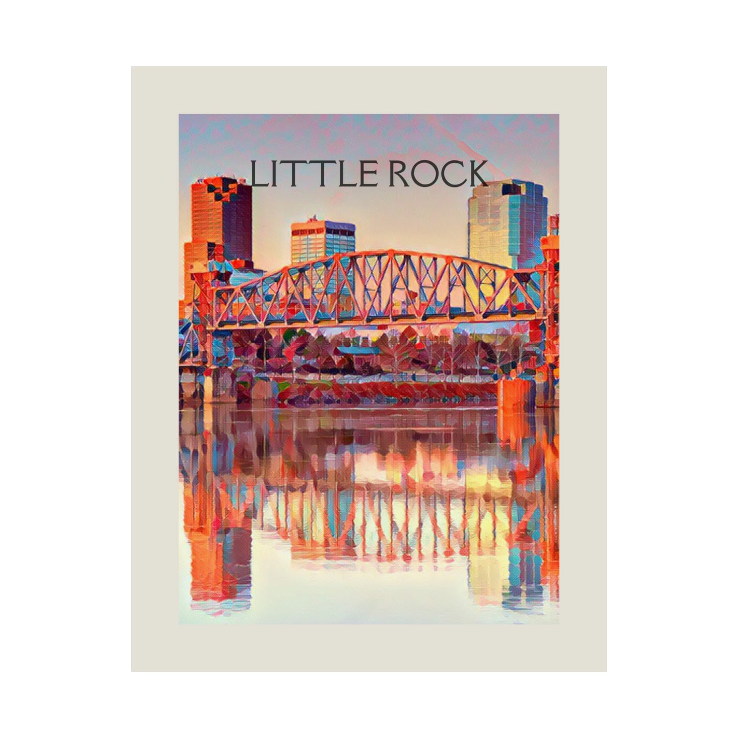 Little Rock Arkansas City Painting Poster