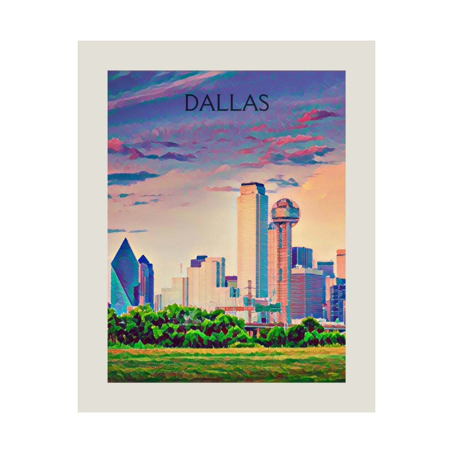 Dallas Texas City Painting Poster