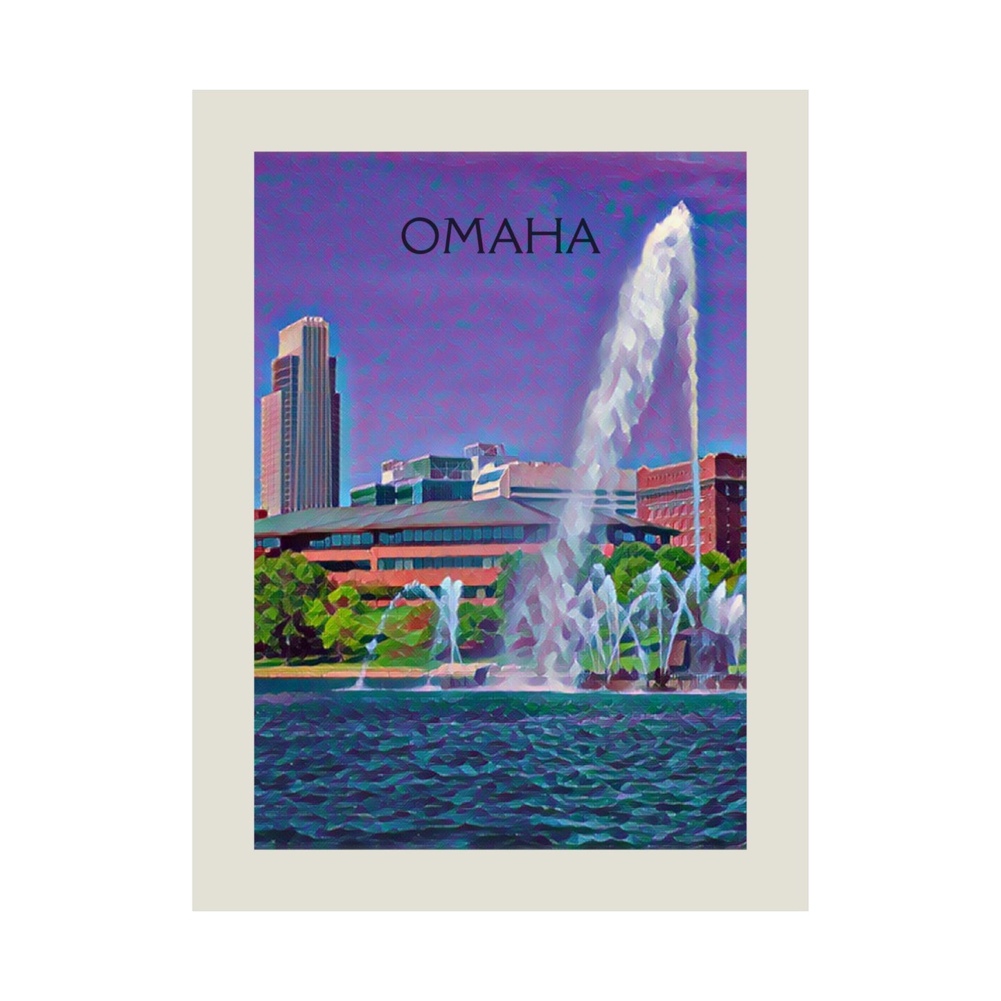 Omaha Nebraska City Painting Poster