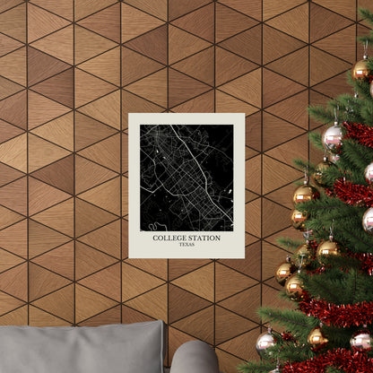 College Station Texas Map Print