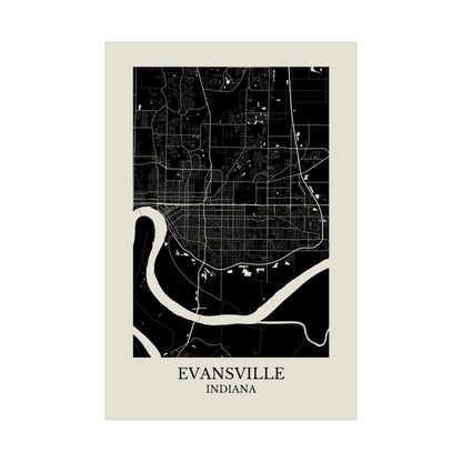 Evansville Indiana Map Print