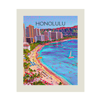 Honolulu Hawaii City Painting Poster