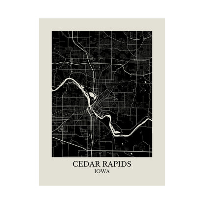 Cedar Rapids Iowa Map Print