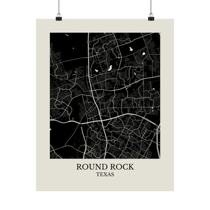 Round Rock Texas Map Print