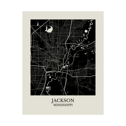 Jackson Mississippi Map Print