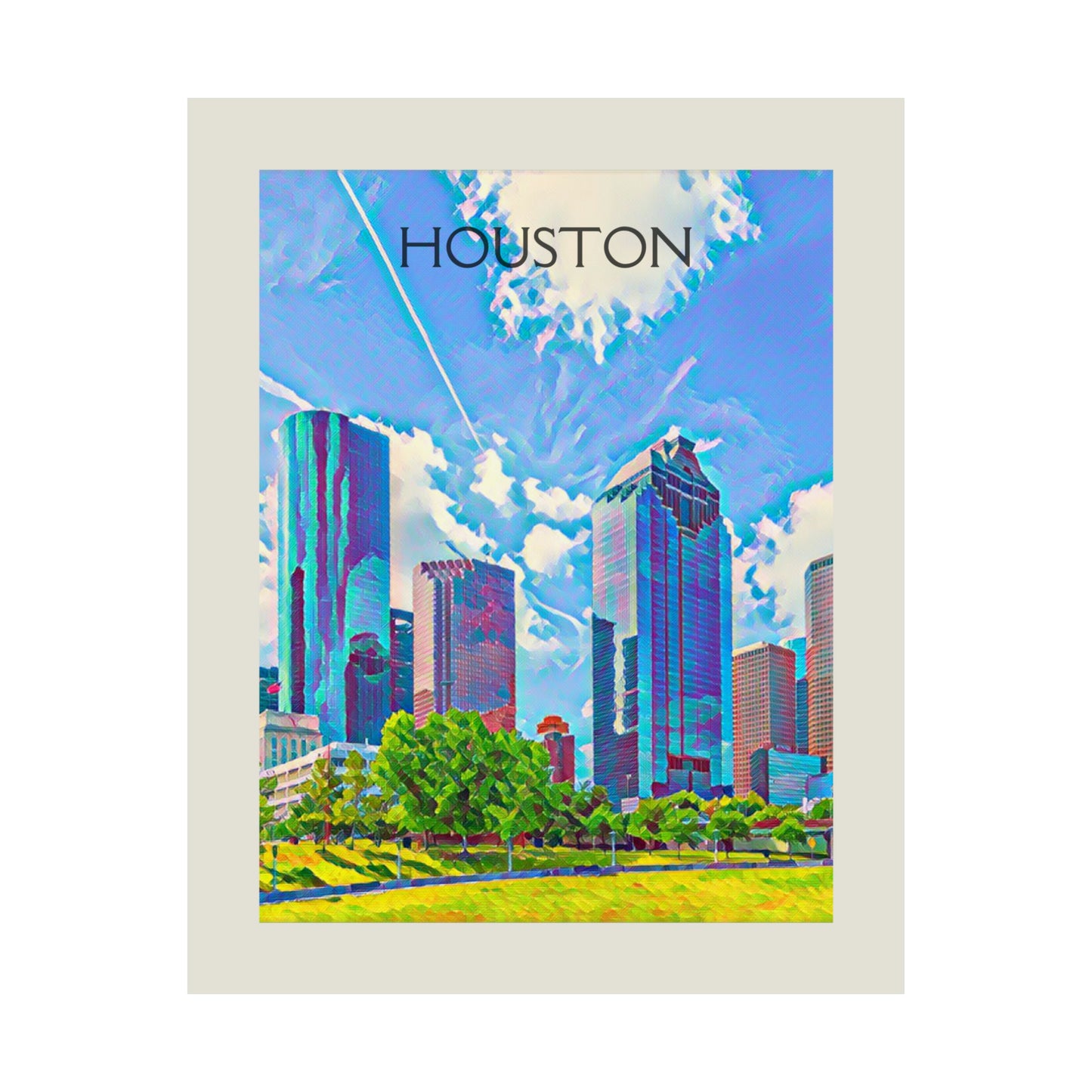 Houston Texas City Painting Poster