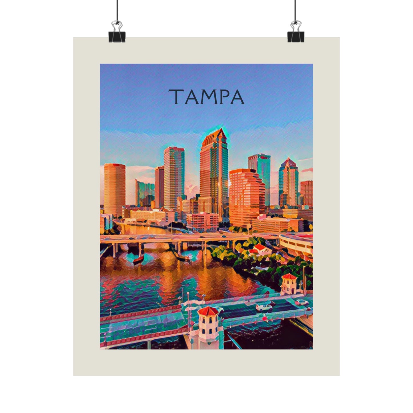 Tampa Florida City Painting Poster