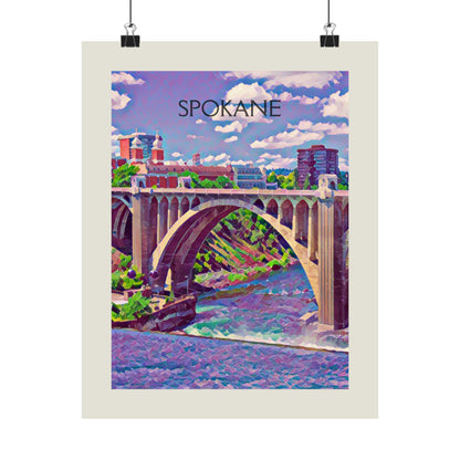 Spokane Washington City Painting Poster