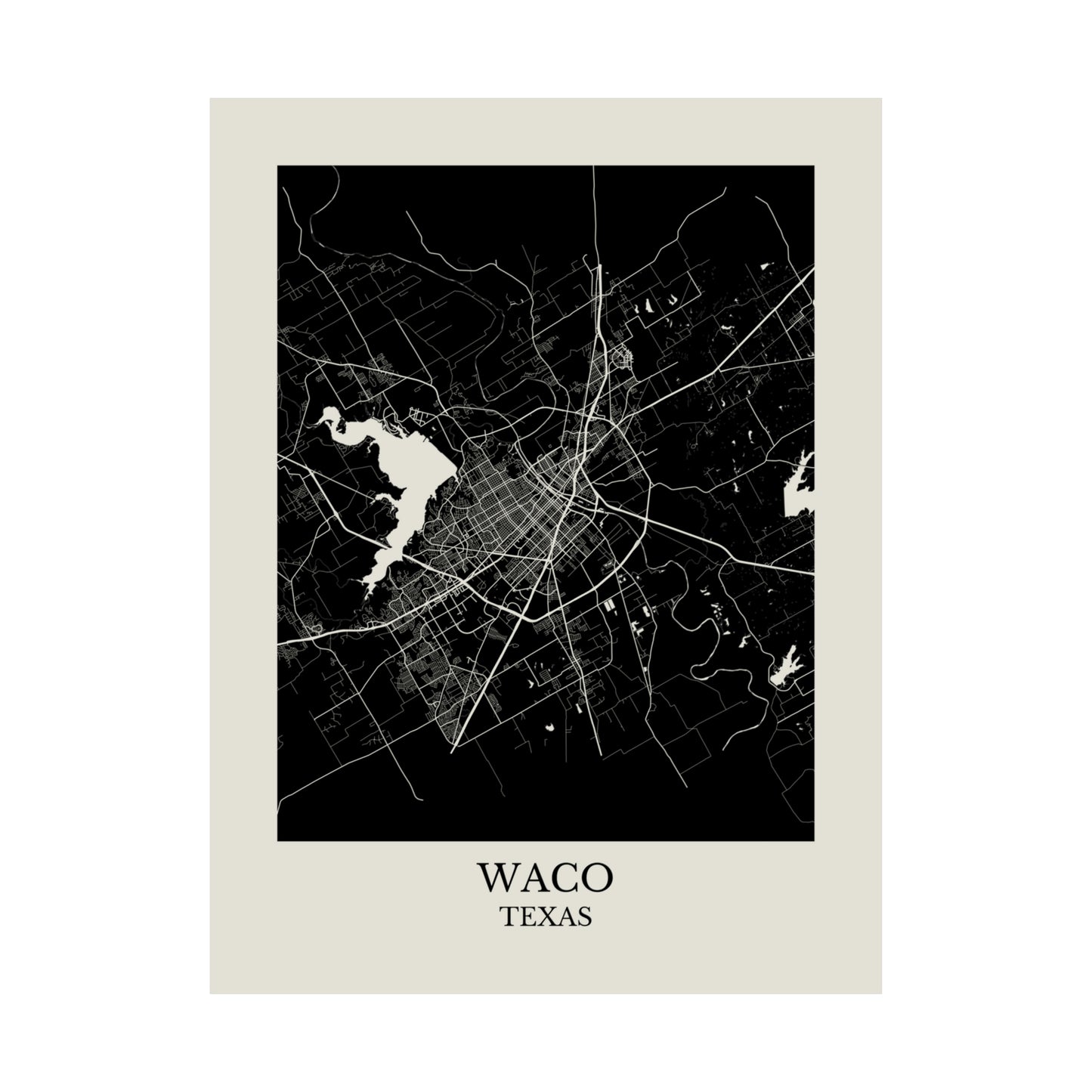 Waco Texas Map Print