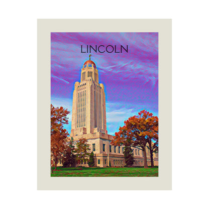 Lincoln Nebraska City Painting Poster