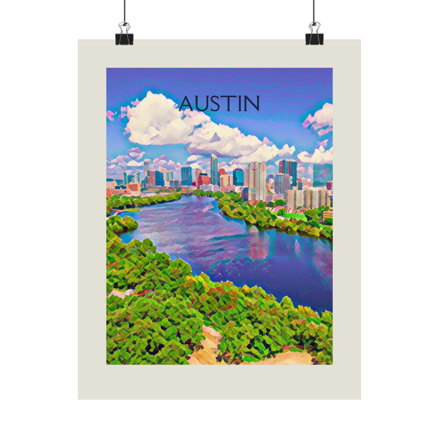 Austin Texas City Painting Poster