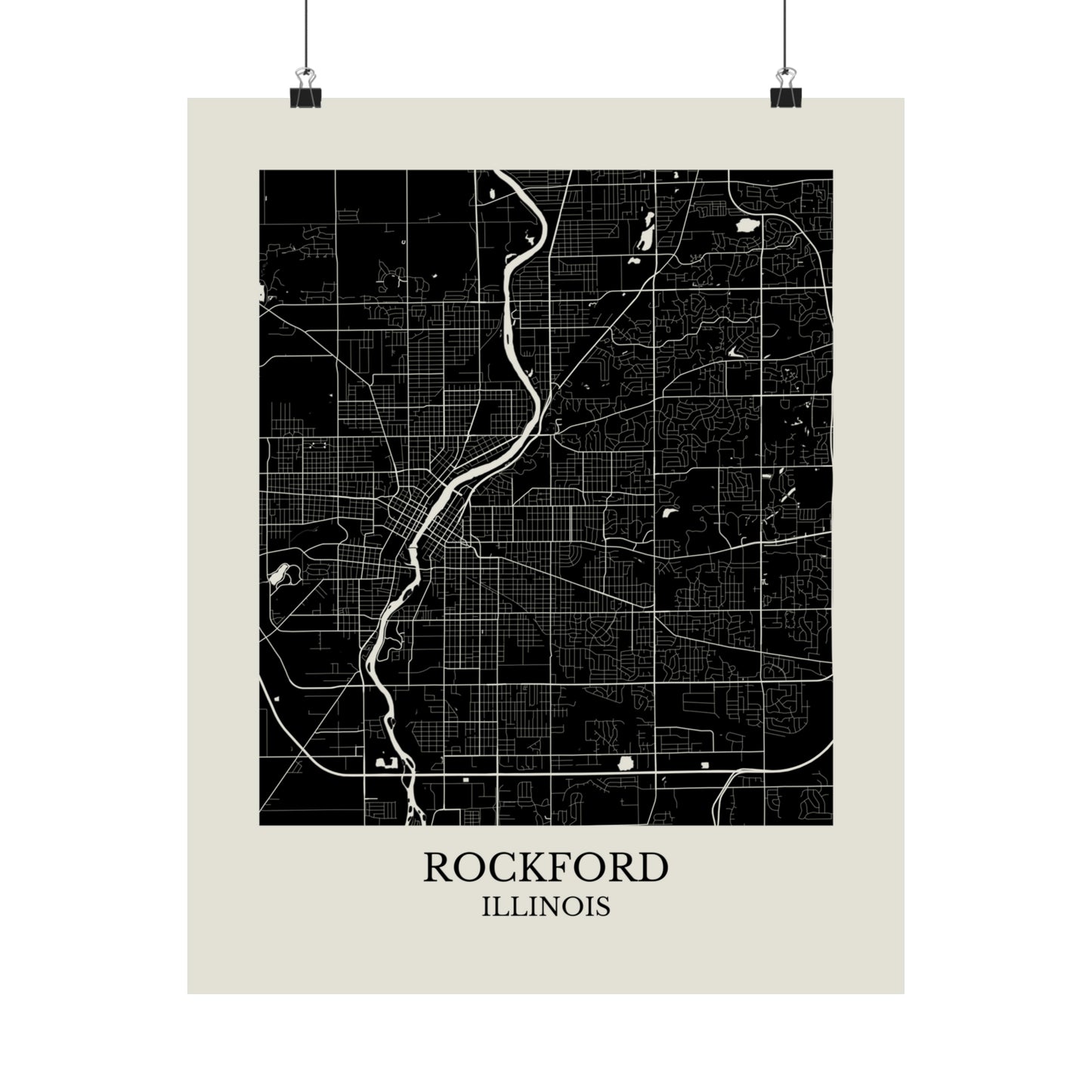 Rockford Illinois Map Print