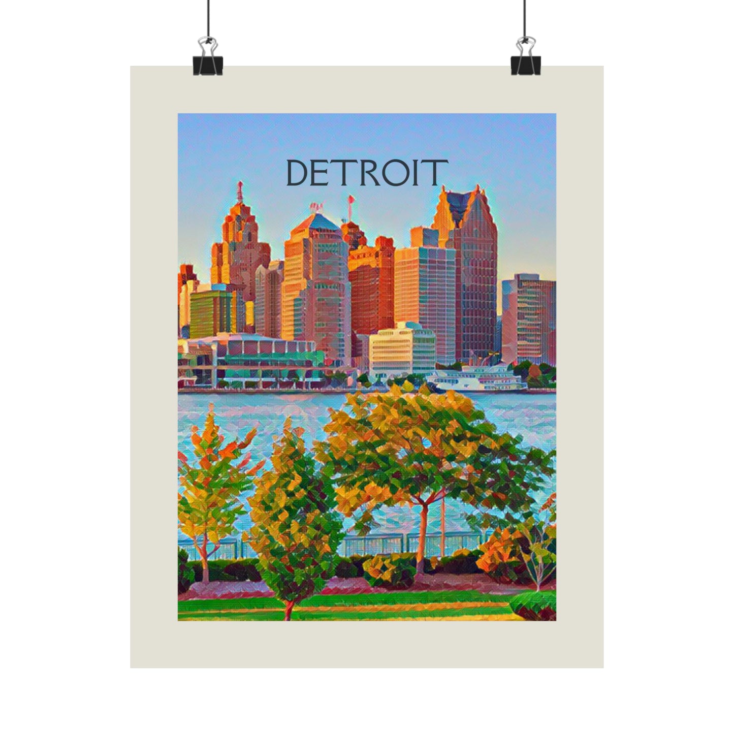 Detroit Michigan City Painting Poster