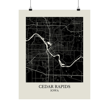 Cedar Rapids Iowa Map Print