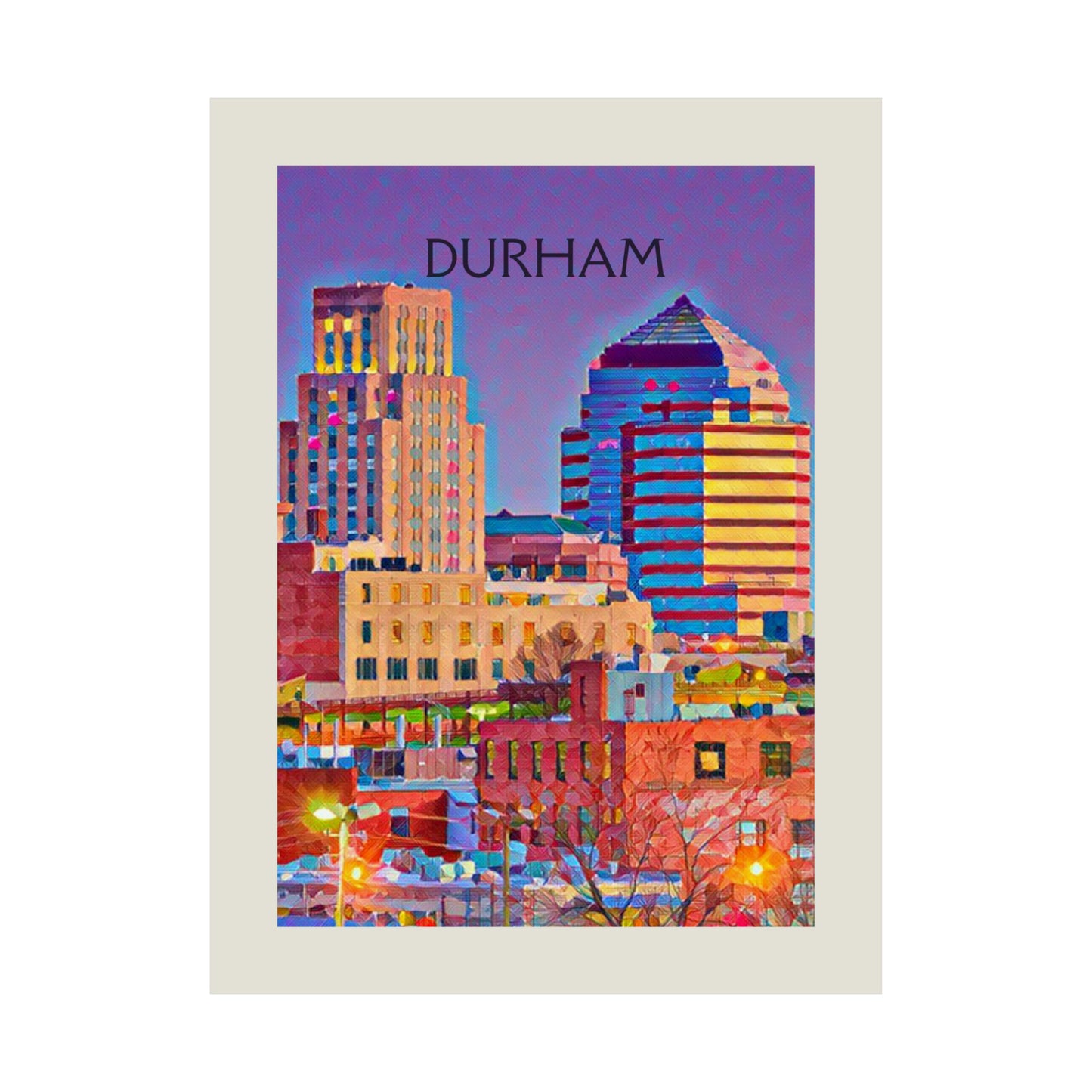 Durham North Carolina City Painting Poster