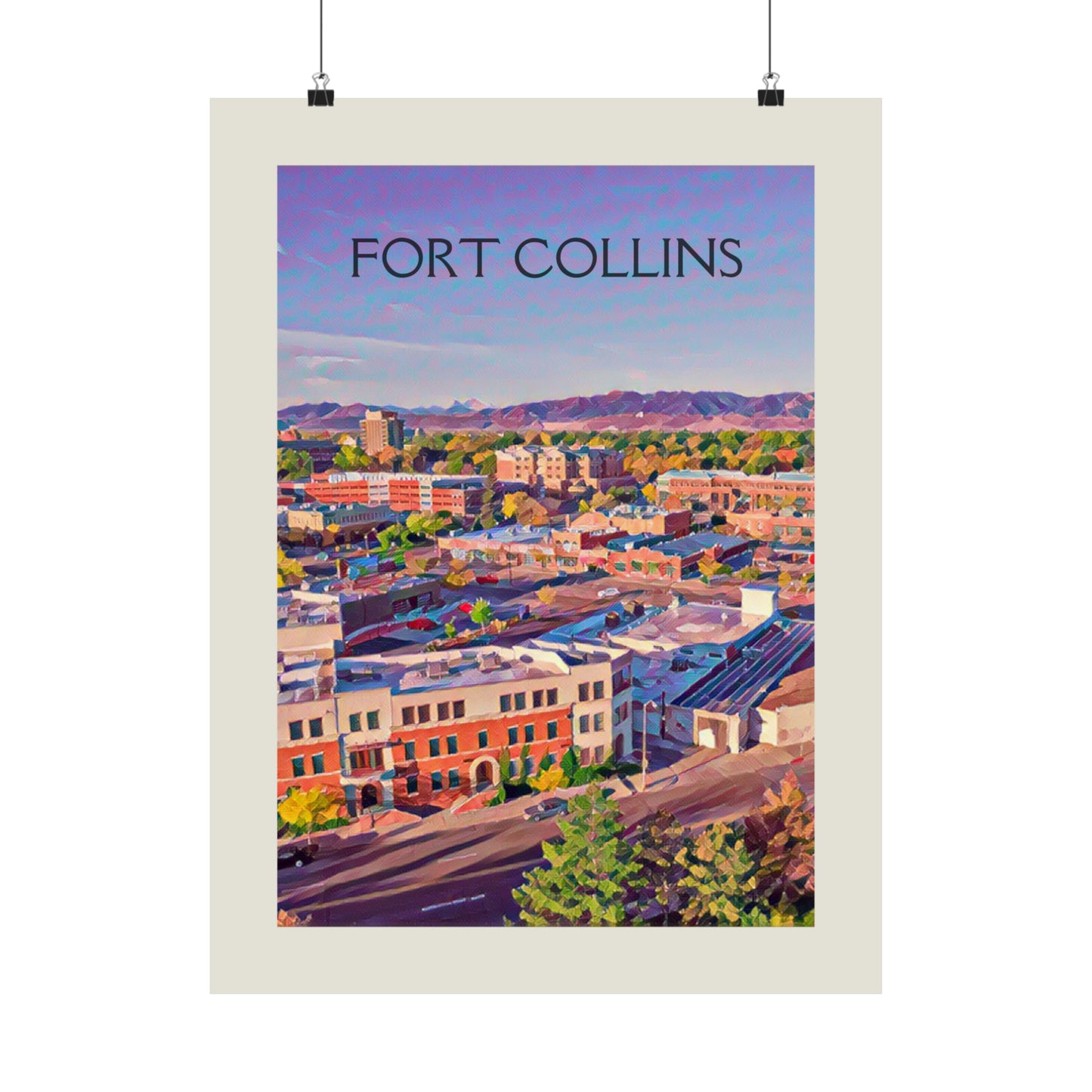 Fort Collins Colorado City Painting Poster