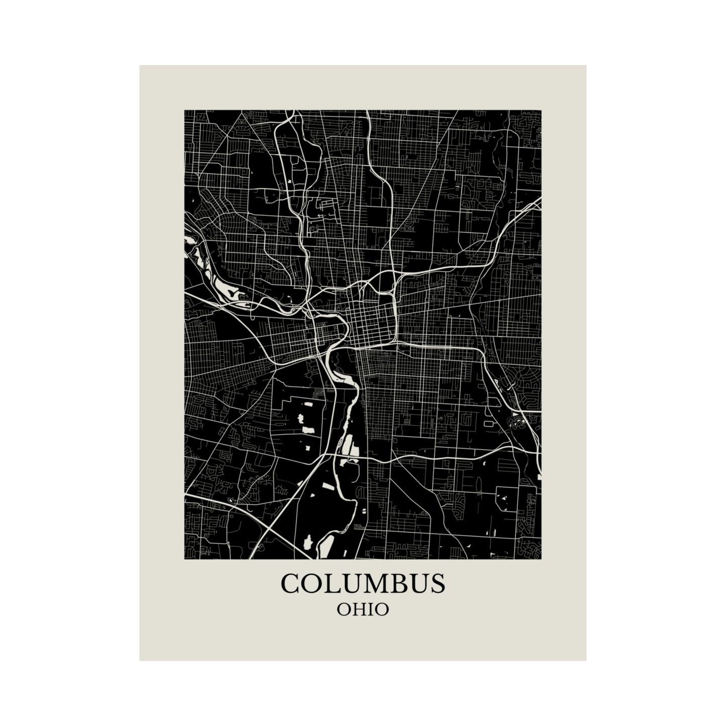 Columbus Ohio Map Print