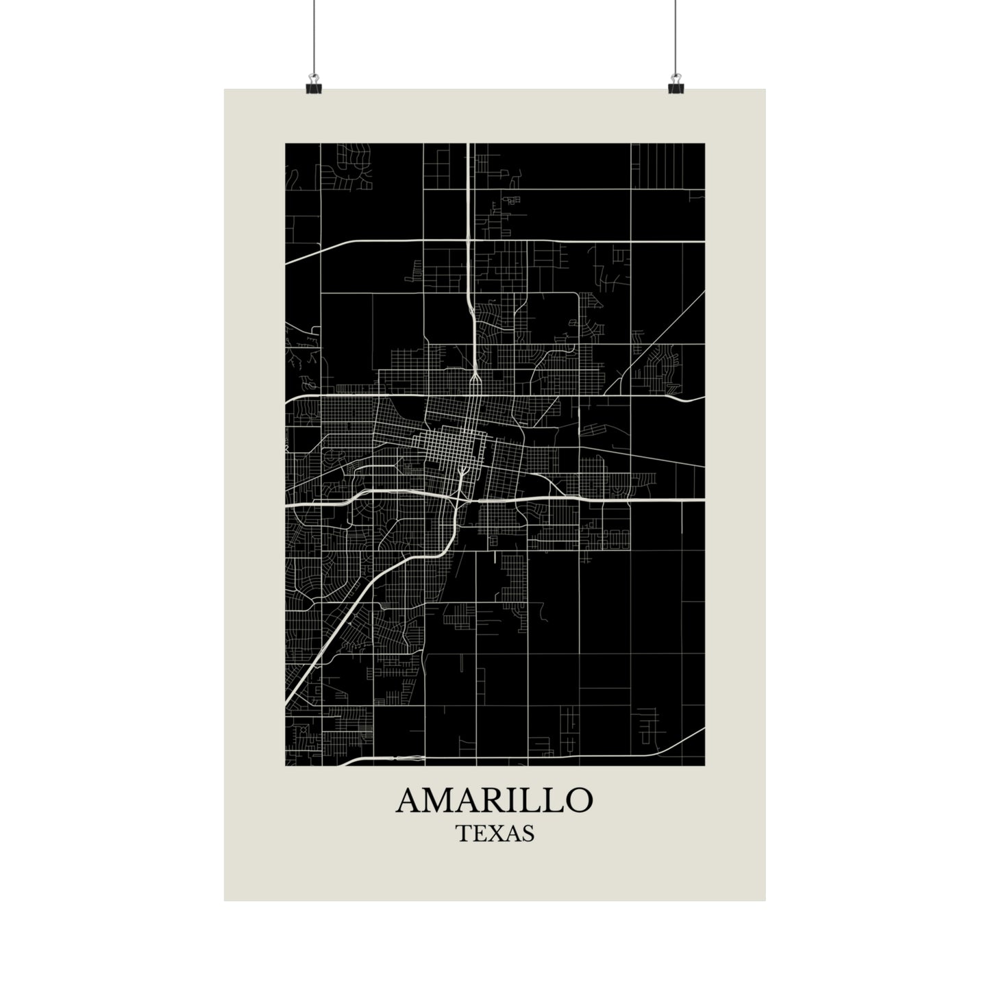 Amarillo Texas Map Print