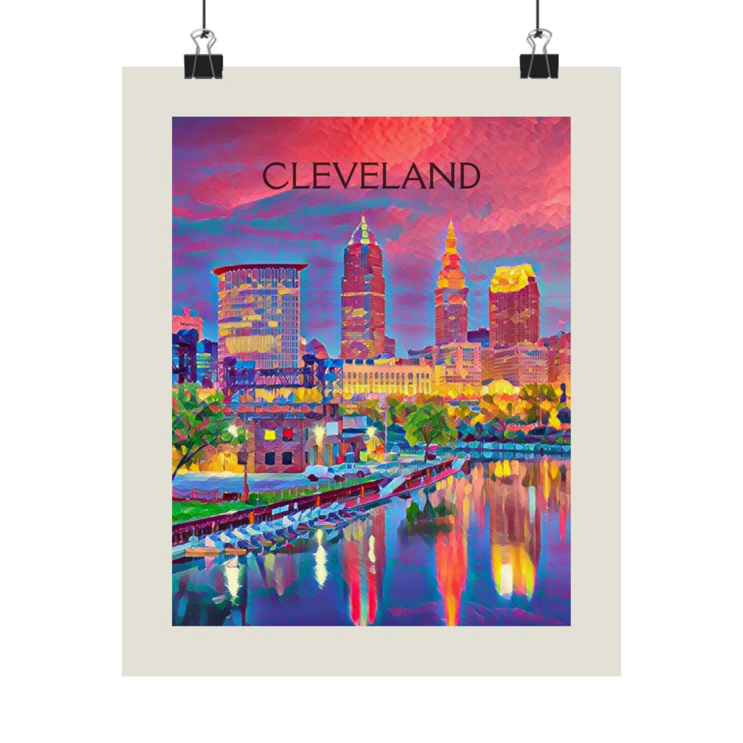 Cleveland Ohio City Painting Poster