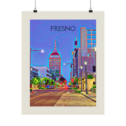 Fresno California City Painting Poster