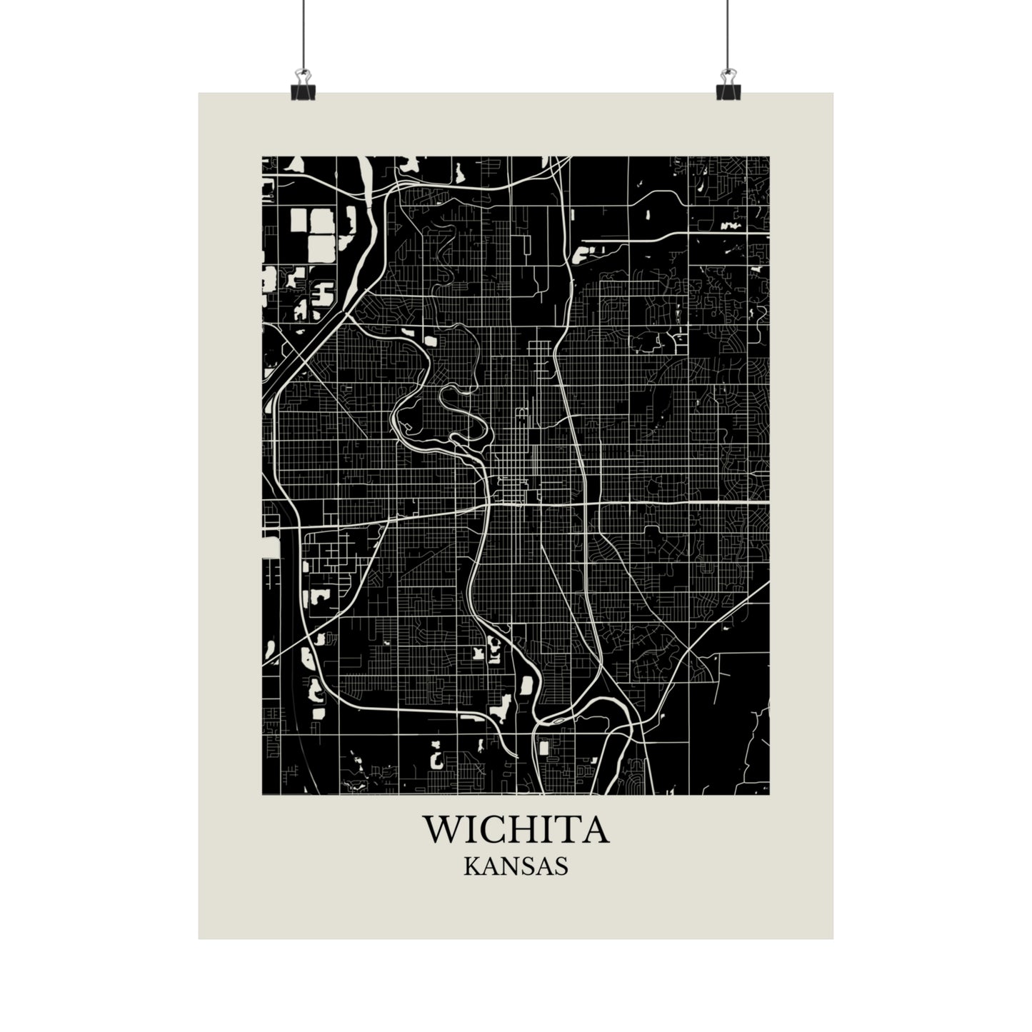 Wichita Kansas Map Print