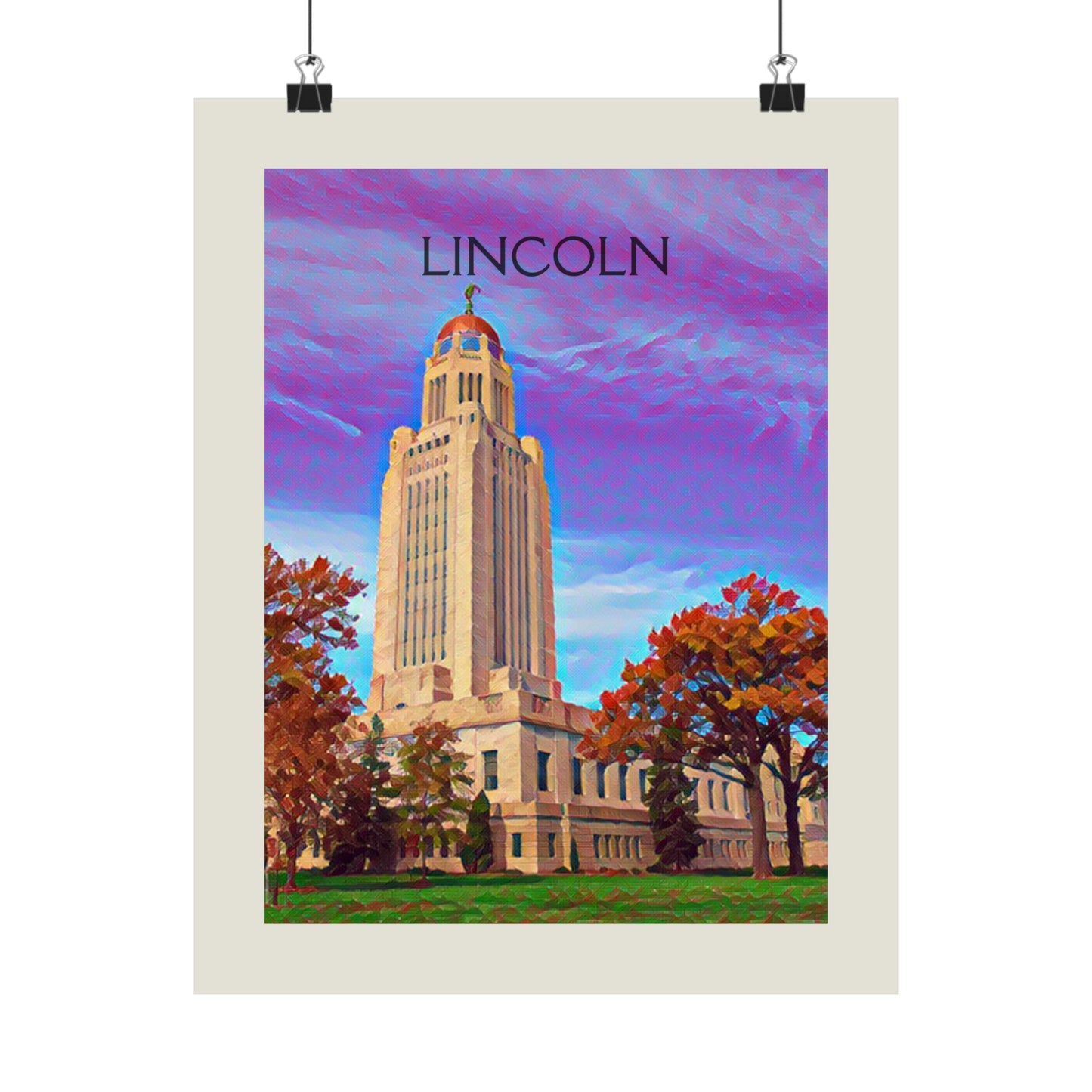 Lincoln Nebraska City Painting Poster