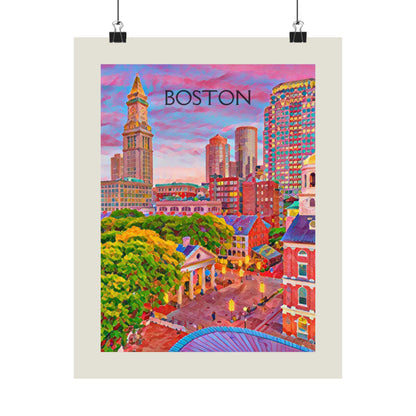 Boston Massachusetts City Painting Poster