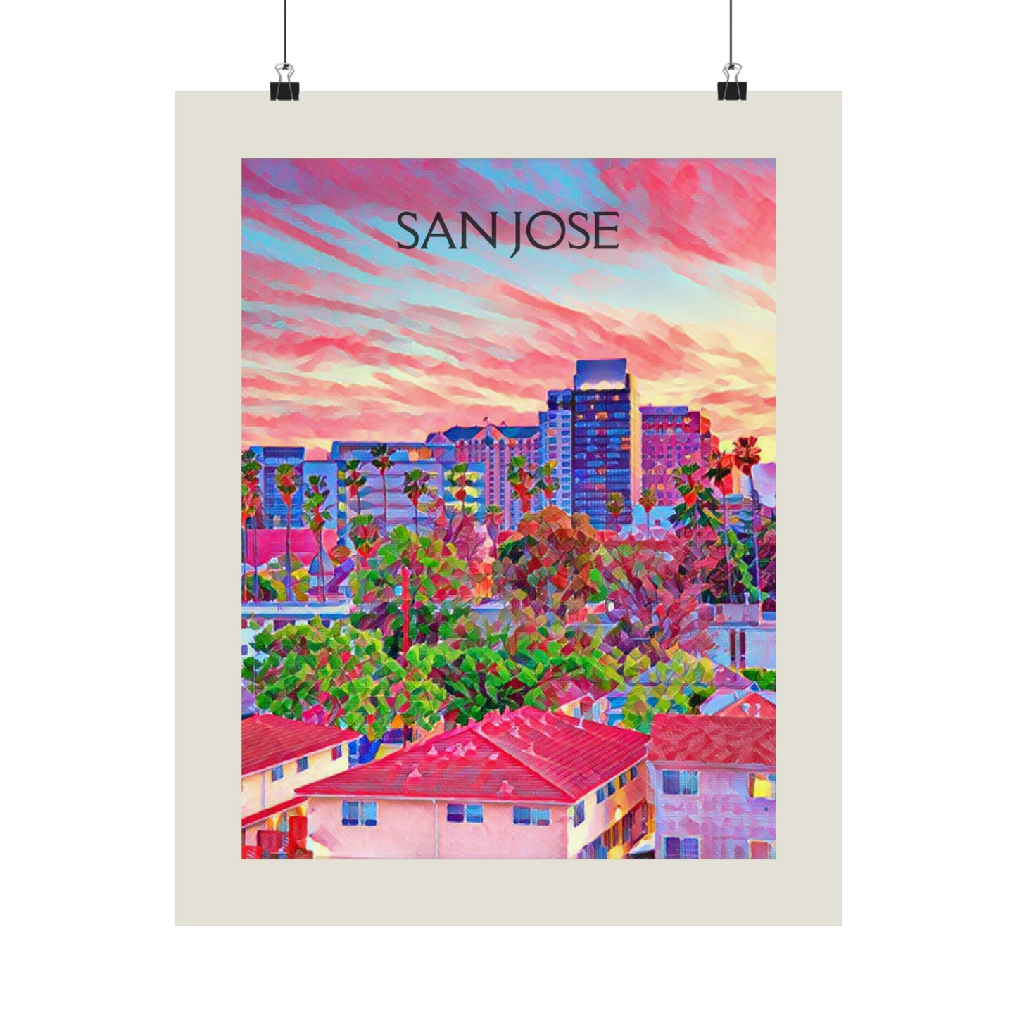 San Jose California City Painting Poster