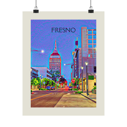 Fresno California City Painting Poster