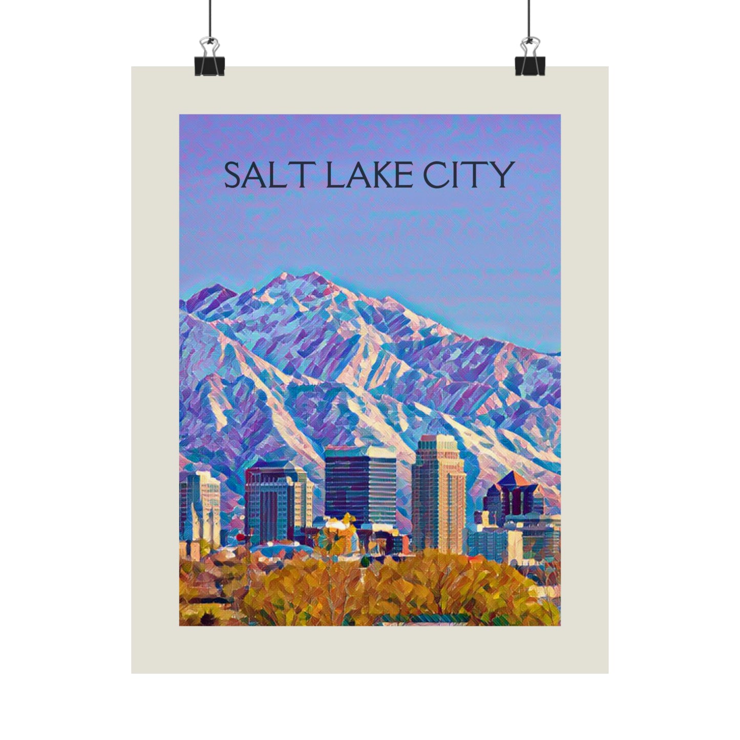 Salt Lake City Utah City Painting Poster